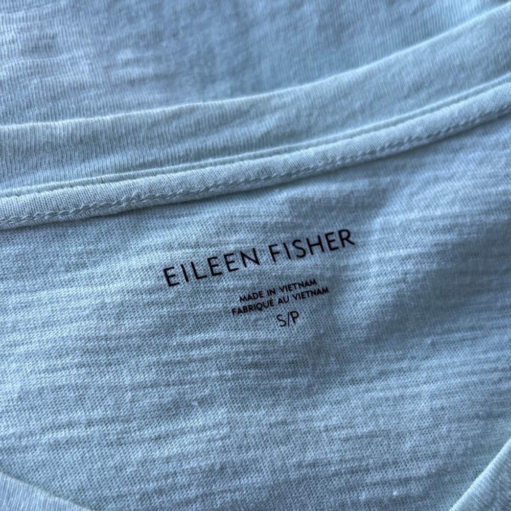 New Eileen Fisher Organic Cotton Slub Long Sleeve Tee in Young Fern - Picture 6 of 6